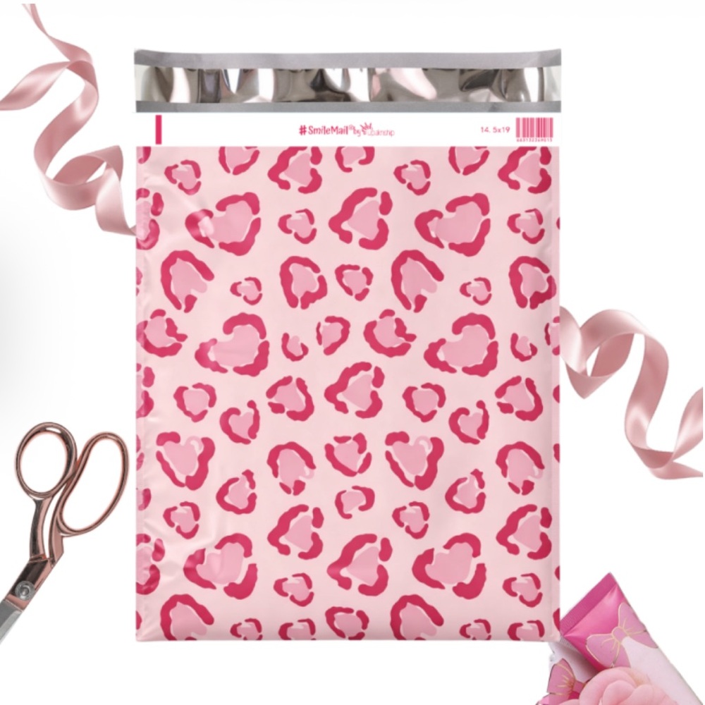 50 Pink Leopard Print (10 x 13) Poly Mailers - Picture 2 of 2
